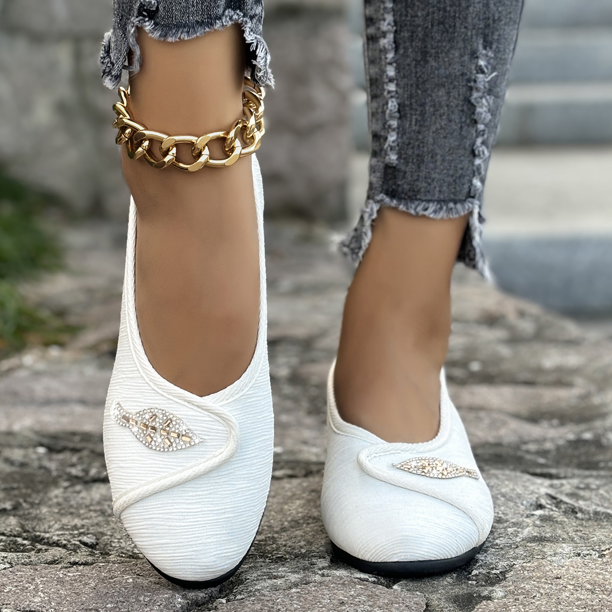 Women's Elegant Rhinestone Fla - Men Shoes On 리뷰 및 가격