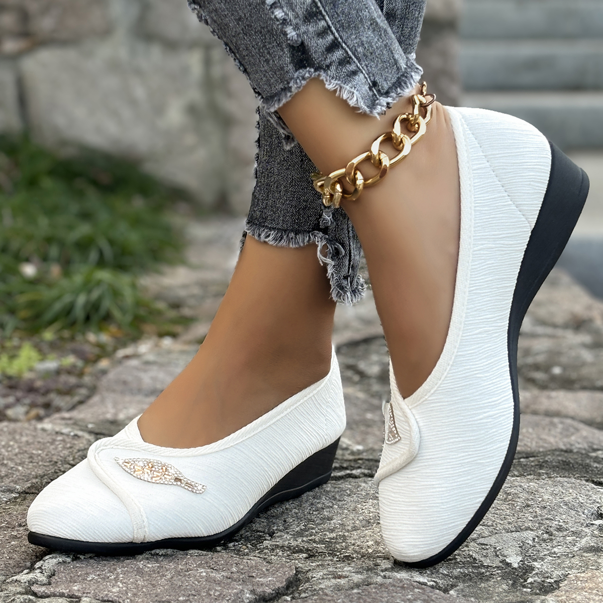 Women's Elegant Rhinestone Fla - Men Shoes On 리뷰 및 가격