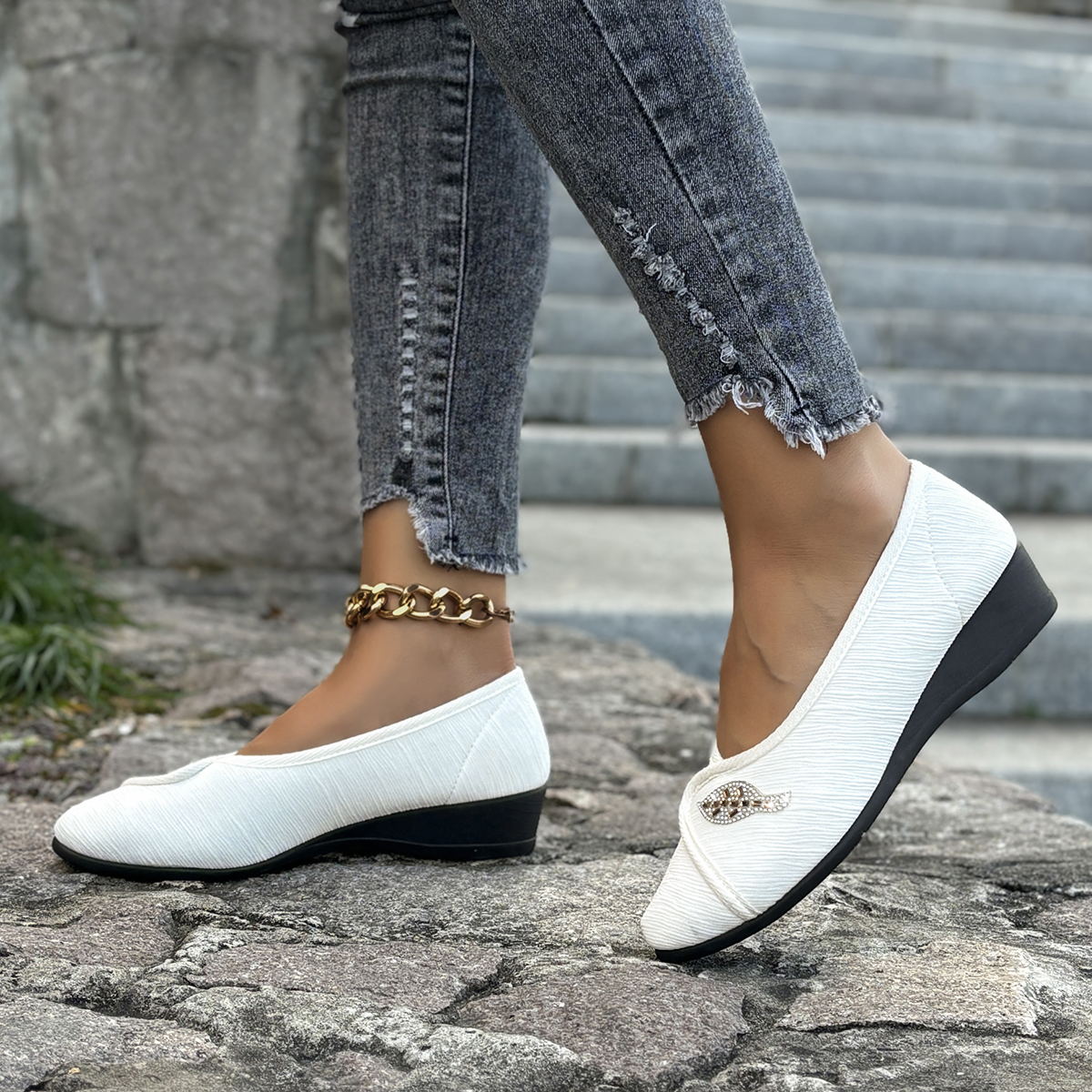 Women's Elegant Rhinestone Fla - Men Shoes On 리뷰 및 가격