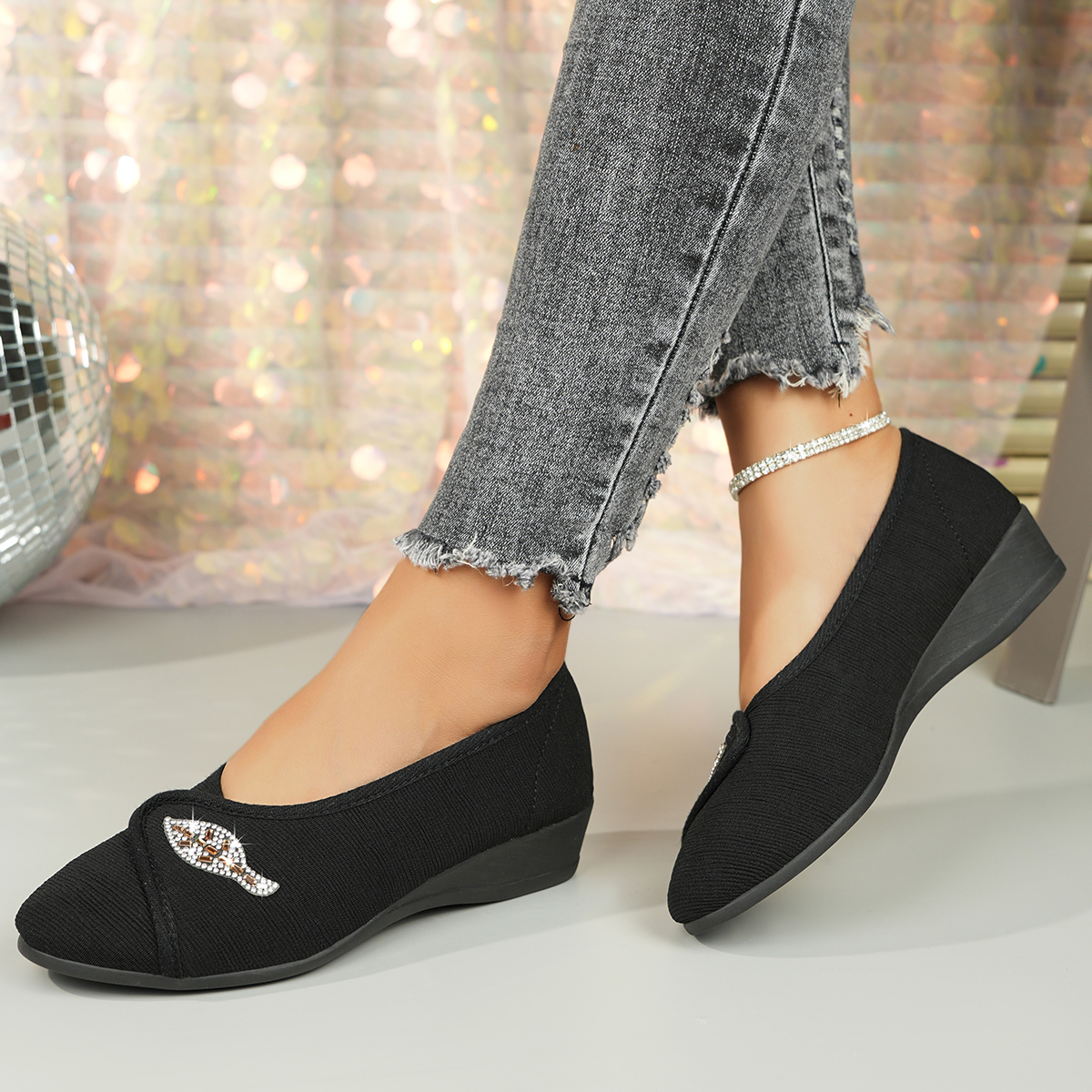 Women's Elegant Rhinestone Fla - Men Shoes On 리뷰 및 가격