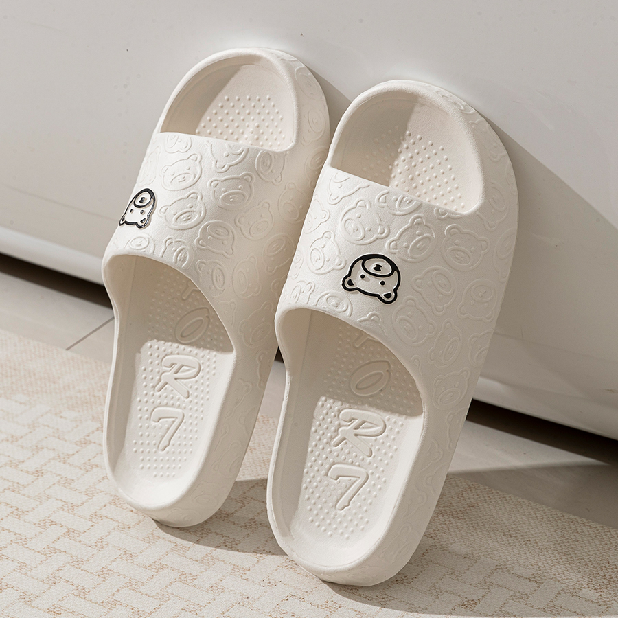 Printting Cute Bear Women Slip - Men Shoes On 리뷰 및 가격