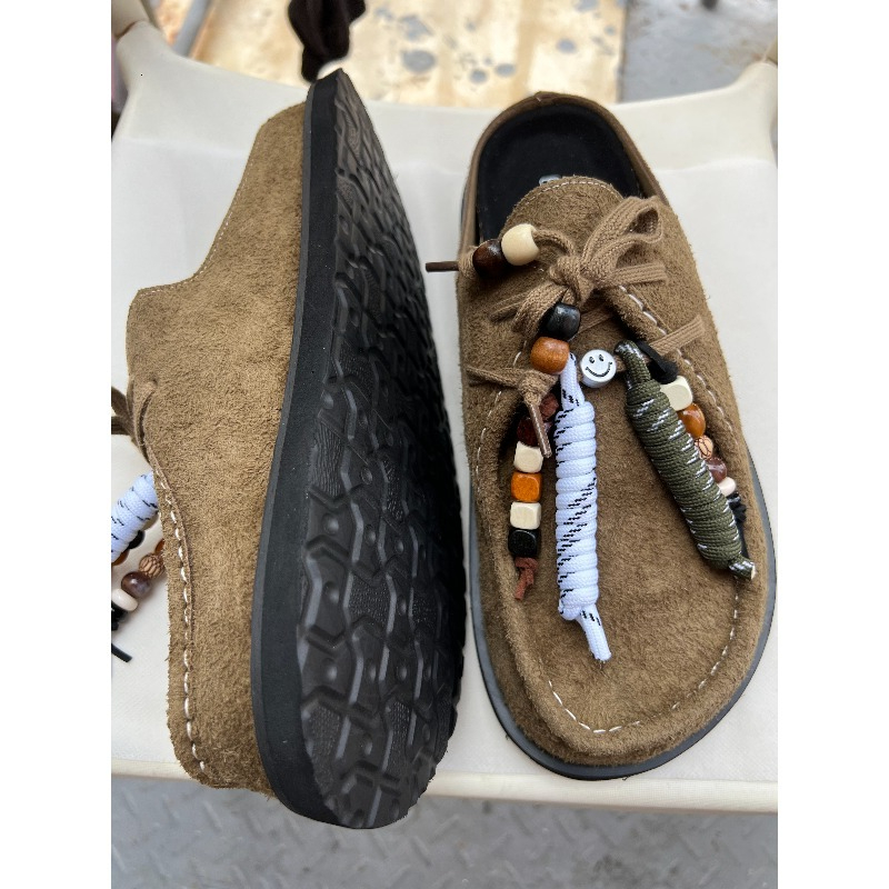 Women Men Clogs Cow Suede Leat - Loafer Slip On Men 리뷰 및 가격