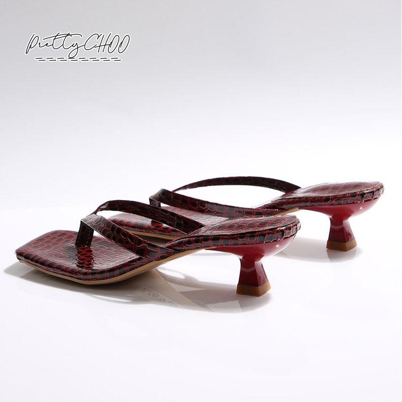 Crocodile Print Kitten Heel Fl - Men Shoes On 리뷰 및 가격