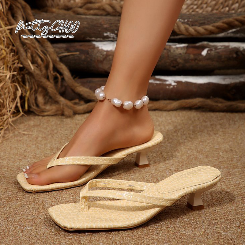Crocodile Print Kitten Heel Fl - Men Shoes On 리뷰 및 가격